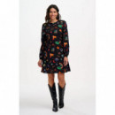 SUGARHILL BRIGHTON Vestidos Vestido Sugarhill Oksana Mini Black, Zodiac Rainbow Skies