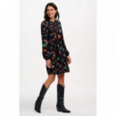 SUGARHILL BRIGHTON Vestidos Vestido Sugarhill Oksana Mini Black, Zodiac Rainbow Skies