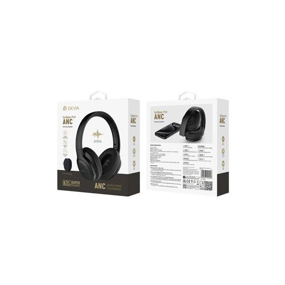 DEVIA Auricular de Casco BLUETOOTH PRO1 Anc Cancelacion de RUIDO,PLEGABLE,20H,CON Estuche