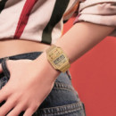 CASIO A100WEG-9A Reloj Digital Unisex - Dorado Retro con Botones Frontales - Estilo Vintage y Wr