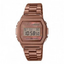 CASIO A1000RG-5 Reloj Digital Unisex - Oro Rosado Metálico - Estilo Retro Premium con Luz Led y Wr
