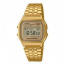 CASIO A158WETG-9 Reloj Digital Dorado Vintage – Estilo Retro, Luz Led, Acero Inoxidable, Wr