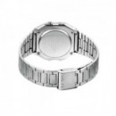 CASIO A163WA-1Q Reloj Digital Retro – Crono, Luz, Acero Inoxidable, Wr, Batería Larga Duración