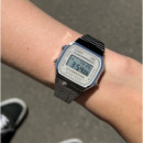 CASIO A168WA-8AY Reloj Digital Unisex – Acero Inoxidable, Estilo Retro Vintage, Luz El, Wr, Cronómetro