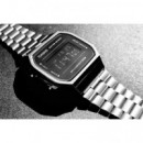 CASIO A168WEM-1 Reloj Digital Unisex – Esfera Negra, Correa de Acero Inoxidable, Diseño Retro, Resistente Al Agua