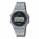 CASIO A171WE-1A Reloj Digital Unisex – Plateado, Acero Inoxidable, Estilo Retro Vintage, Wr