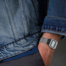 CASIO A700WEM-7A Reloj Digital Retro para Hombre – Acero Inoxidable Plateado, Malla Milanesa, Estilo Vintage, Wr