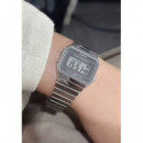 CASIO A700WEV-7A Reloj Digital Retro Plateado – Caja Ultrafina, Correa de Acero Inoxidable, Wr