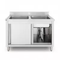 Mueble Fregadero Industrial 2 Senos LARRYHOUSE 120X60X85 Cm