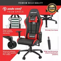 Silla Axe Series Racing Style Black & Red  ANDASEAT