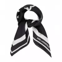 KARL LAGERFELD - Ikon Signature Silk Scarf - 999 - B1W33083/999
