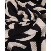 Foulard de Mujer Plisado Bicolor Logotipado Negro-crudo  LOLA CASADEMUNT