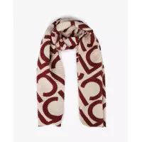 Foulard de Mujer Plisado Bicolor Logotipado Crudo-rojo  LOLA CASADEMUNT