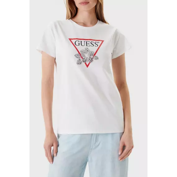 Camiseta GUESS Flower blanca, tallas XS a M - imagen 1