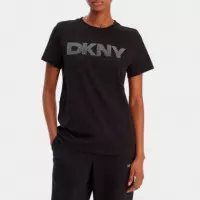 Camiseta Ombre Rhinestone con Logo Relaxed Fit  DKNY