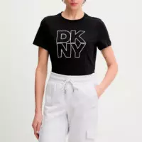 Camiseta Outline Rhinestone Logo  DKNY