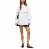 KARL LAGERFELD - Signature Pocket Poplin Shirt - 100 - B1W11013/100