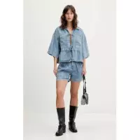 Klj Hr Denim Belt Short Washed Mid Blue  KARL LAGERFELD