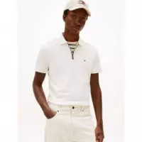 Liquid Cotton Rwb Zip Reg Polo Ivory Pet  TOMMY HILFIGER