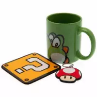 Set de Taza, Posavasos y Llavero Yoshi  PYRAMID