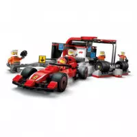 LEGO 60443 Parada en Boxes de F1 y Equipo de Mecánicos con Coche Ferrari