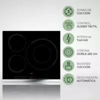 SVAN SI3601SB32 Placa Inducción 60CM 3 Zonas Cristal Negro