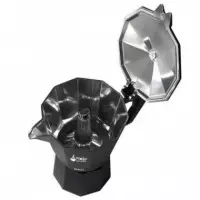 SOGO Moka Cafetera Italiana Compatible con Inducción 6 Tazas Negra (CAL-SS-7610)