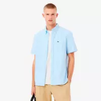 Camisa Oxford Regular Fit de Manga Corta  LACOSTE