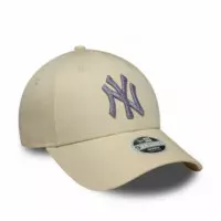 Gorros y Gorras Gorra NEW ERA Mujer New York Yankees Metallic Logo 9FORTY Beige