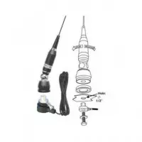 SIRIO Antena Movil Cb Turbo 800S Omnidireccional 5/8 Corta, 84 Cm 27MHZ  con Resorte Base y Cable