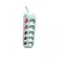 FERSAY Regleta con 5 Tomas con Interruptor Independiente 1.5MTRS