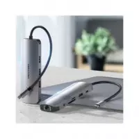 VENTION Hub 9 en 1 Tipo C/m a 3XUSB/1XTIPO C/1XRJ45/LECTOR Tarjeta/jack 3.5MM/HDMI Tolhb