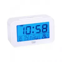 TREVI Despertador Digital SLD3P50 Numero Grandes Blanco con Term y Calendario Lcd