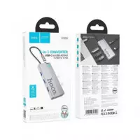 HOCO Adaptador 5 en 1 HB50 Tipo C/m a HDMI/3XUSB 3.0/PD