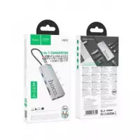 HOCO Adaptador 8 en 1 HB52 Tipo C/m a HDMI/2XUSB 3.0/PD/RJ45/MICRO Sd