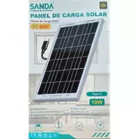 SANDA Panel de Carga Solar SD-6057 10W con Cable Tipo C 5V 2.11A