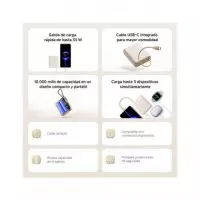 XIAOMI Bateria Externa Portatil 10000MAH 33W Azul Cable USB C Integrado PB1033MI