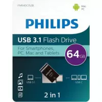 PHILIPS Pendrive Dual USB a y Tipo C 64GB FM64DC152B para Android