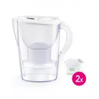 BRITA Jarra de Agua Filtrante 2.4L Marella con 2 Filtros Maxtra Pro All In 1 Blanca