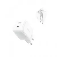 JOYROOM Cargador Red 2X Tipo C 45W JR-TCL05 + Cable Tipo C M/m 1MTR Blanco con Compartimento