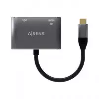 AISENS Adaptador Tipo C/m a Vga/m, Hdmi/h Gris 0.15CM A109-0627