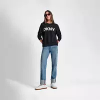 Sudadera de Cuello Redondo con Logo de Pointelle  DKNY