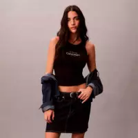 Camiseta Slim de Tirantes de Canalé de Algodón  CALVIN KLEIN