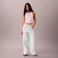 Camiseta slim de tirantes de canalé de algodón