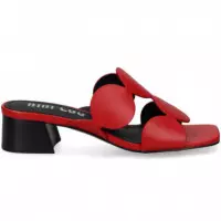 PALA 2 TIRAS CIRCULOS PIEL ROJO