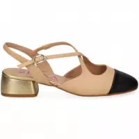 Empeine Cruzado Negro+cuero  MIUXA