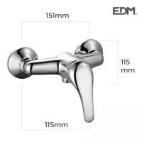 Monomando Empotrado de Bañera con Accesorios EDM Cromado