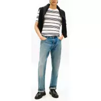 TOMMY HILFIGER - LIGHT INTERLOCK STRIPE TEE - 0FA - F|MW0MW41908/0FA