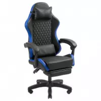 Silla Gaming MARS GAMING Mgc-x Ergonomico Reposapies Cuero Pu Blue/black