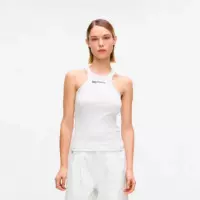 Camiseta de tirantes de canalé con logotipo